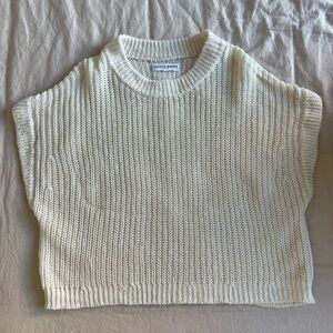 Apiece Apart Ivory Knit Crew Neck Sweater